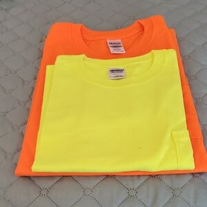 Gildan High-Visibility Orange and Yellow Short Sleeve Tees